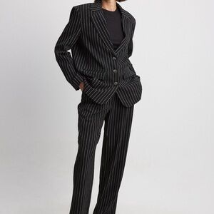 Stripped Black Oversized Suit by Na-Kd